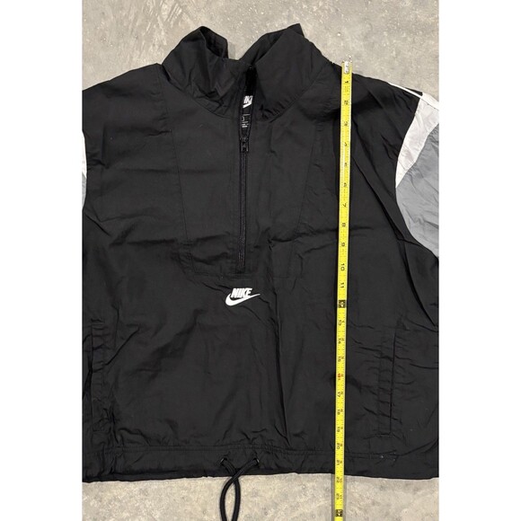 Nike Windbreaker Jacket Womens Small S Black Gray White 1/2 Zip Lined Retro - Picture 4 of 7